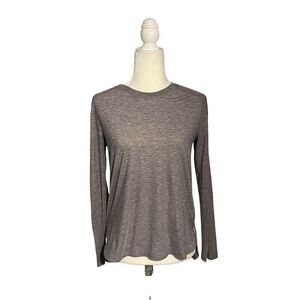 Under Armour gray long sleeve top with triangle cut out back - M